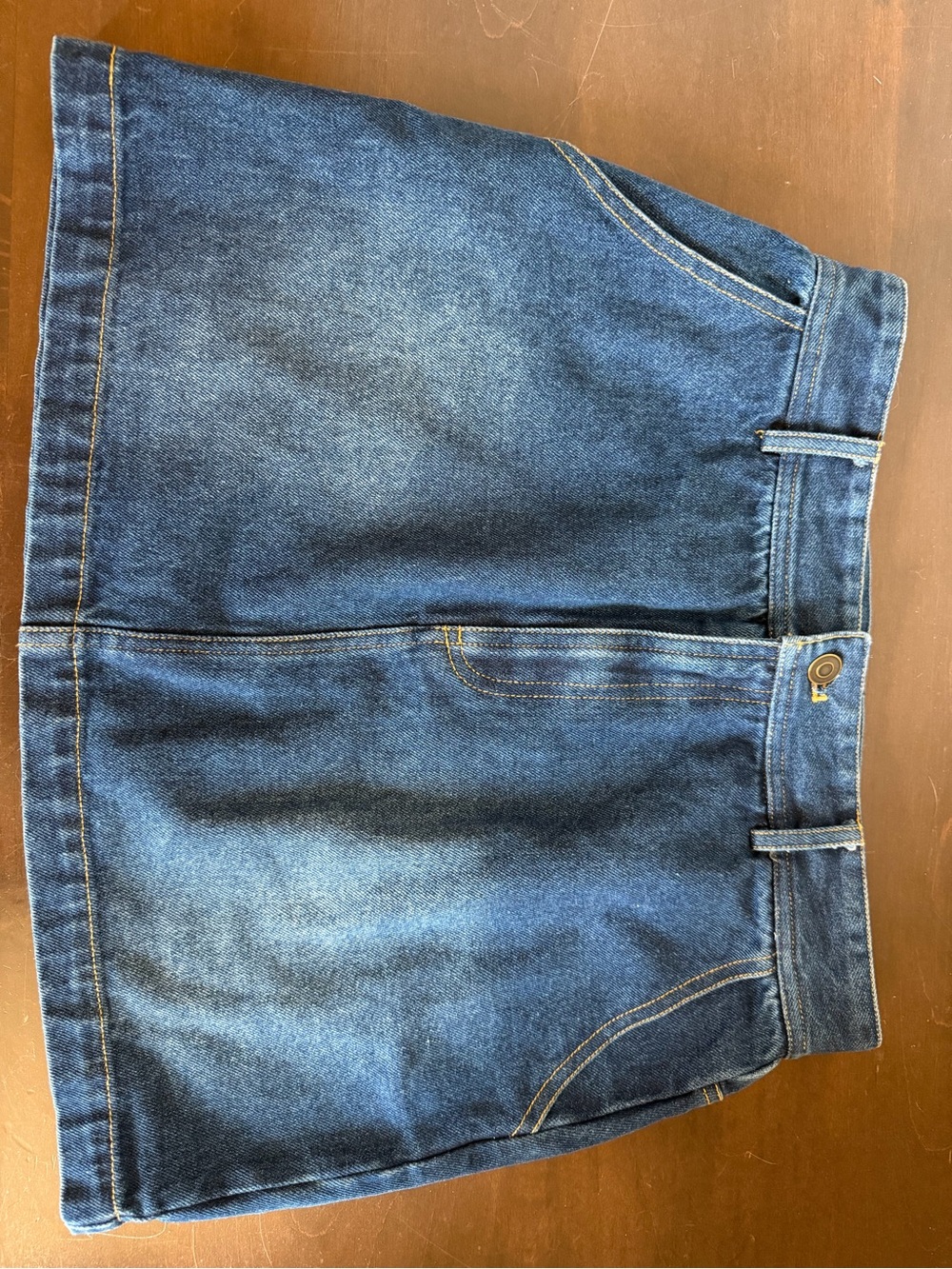 Classic Women's Denim Skirt - Dark Blue